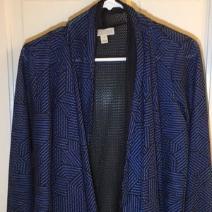 Trendy blue and black cardigan